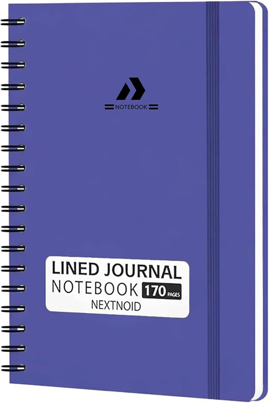 Nextnoid Lined Spiral Notebook Journal For Women & Men - A5(5.8" x 8.3") 170 Pages, Hardcover Notebooks for Work & Note Taking, College Ruled Journals for Writing - Violat Blue