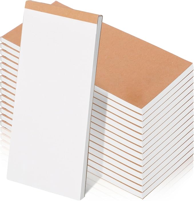 Eaasty 20 Pack Blank Scratch Pads with Kraft Cover 5.5" x 2.7" Blank Page Tear-off Memo Note Pads Small Pocket Checklist Notebooks for Office, Teacher, Grocery Lists, Planning and Organization