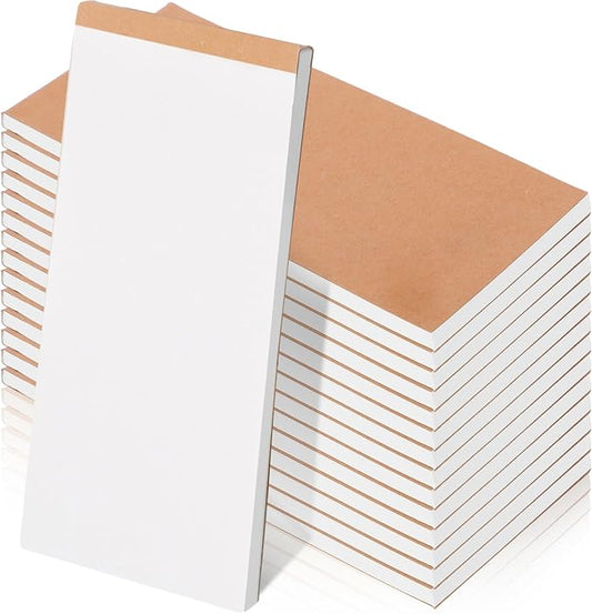 Eaasty 20 Pack Blank Scratch Pads with Kraft Cover 5.5" x 2.7" Blank Page Tear-off Memo Note Pads Small Pocket Checklist Notebooks for Office, Teacher, Grocery Lists, Planning and Organization