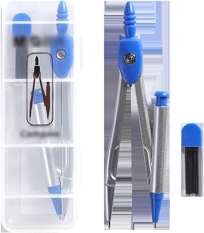 Mathematical Geometry Set Stainless Steel Math Geometry Kit Compass Multifunctional Metal Drafting Drawing Tool School Student Stationery Student Compass Set(A)