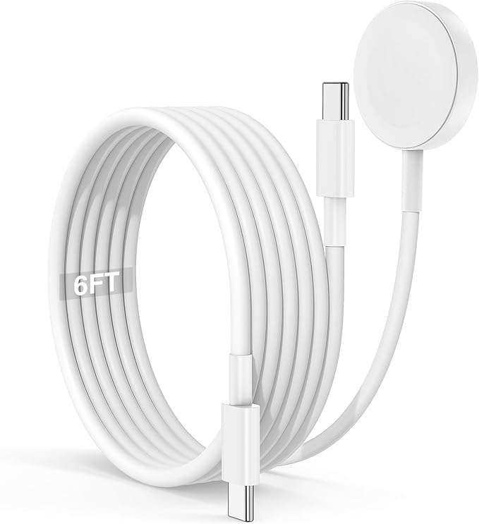 2 in 1 USB C Apple Watch Charger Cable,[MFi Certified] iPhone Fast Magnetic iWatch 6ft Type C Charging Cord for i Watch Series 11/10/Ultra/9/8/7/SE/6/5/4/3/2/1,iPhone 17 Pro/17 Air/16 Pro Max/15 Plus