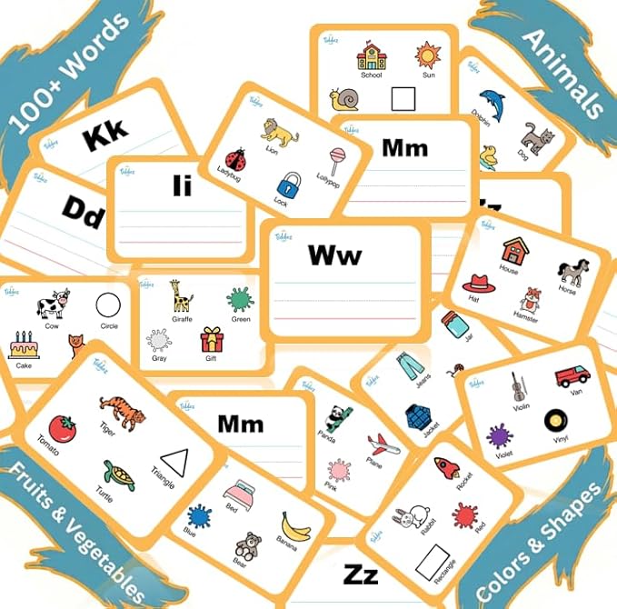 All‑in‑One Montessori Learning Set – ABC Tracing Wooden Board, Letter Matching, 100+ Sight Words Flashcards & Writing for Preschool & Kindergarden Toddlers Ages 3-6