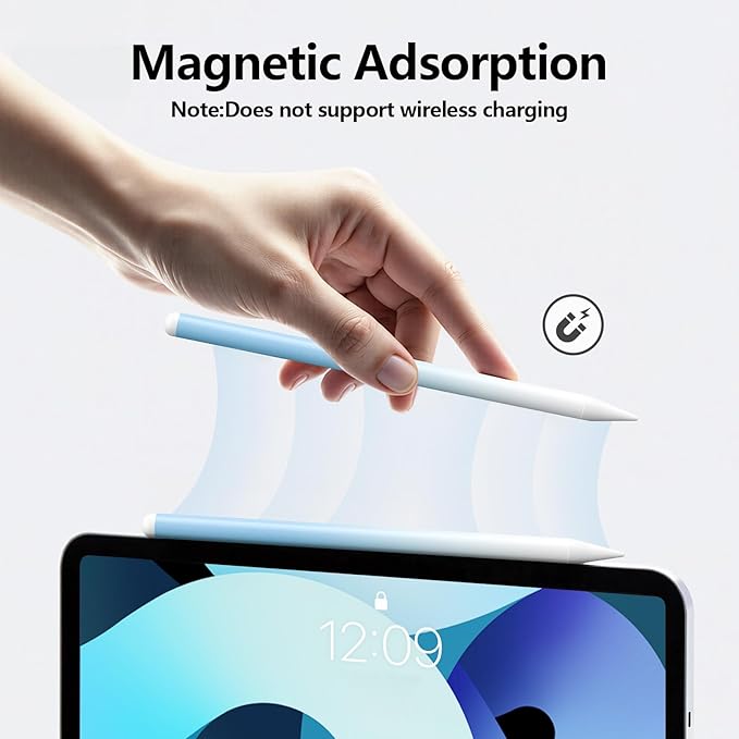 Stylus Pen for iPad 6th-11th Generation-2X Fast Charge Active Pencil Compatible with 2018-2026 Apple iPad Pro 11"/12.9"/M4, iPad Air 3/4/5/M2/M3/M4,iPad mini 5/6/7 Gen-Gradient White Blue