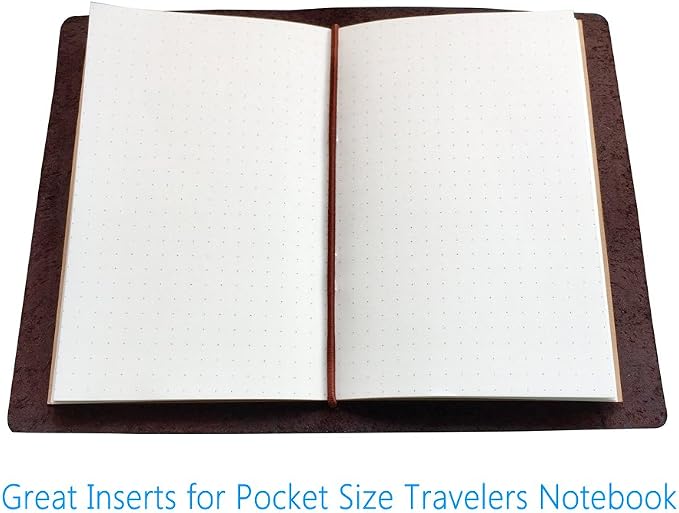 Dotted Notebook Journal, Pocket 3.5 x 5.5 Memo Book - Thick Dot Grid Paper - Total 96 Sheets / 192 Pages