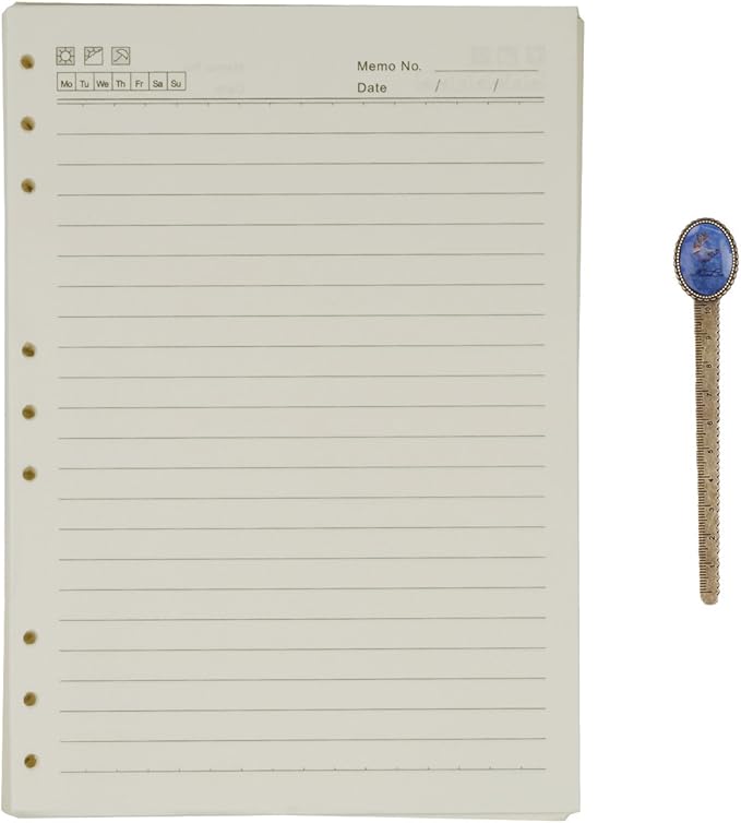 B5 Refill Paper 9 Hole Punched Filler Paper Refills for B5 Loose Leaf Notebook Travel Journal Personal Diary Planner Binder, 80 Sheet, Lined Paper, 6.9 Inches x 9.8 Inches