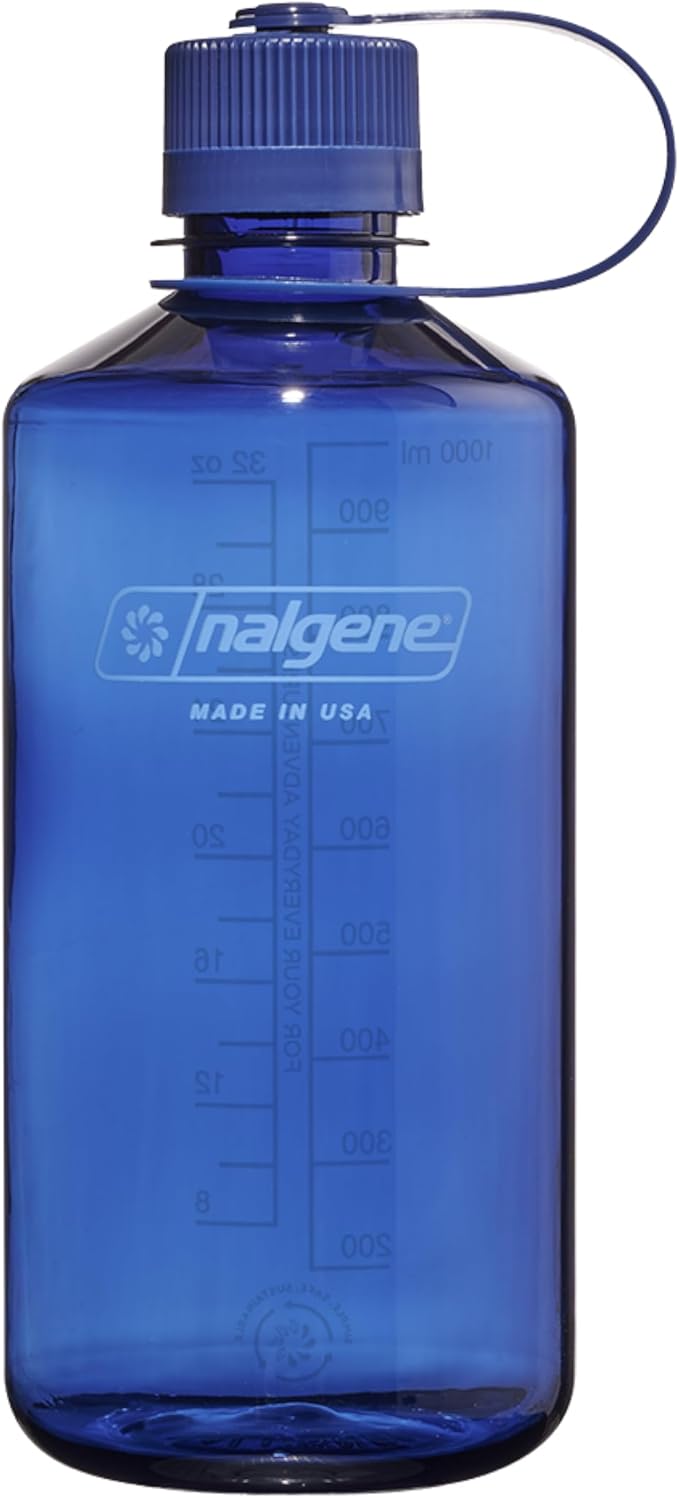 Nalgene 32 oz Narrow Mouth Water Bottle | BPA-Free, Durable & Leak Proof, Lightweight Bottle for Hiking, Gym & Travel, Denim