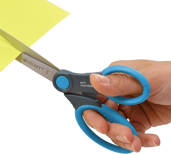 Westcott 12-Pack 6” Kids Scissors Scissors for Students Ages 8+, for School and Craft Projects, Back to School Supplies for Big Kids, Soft-Touch Handles in Assorted Colors.