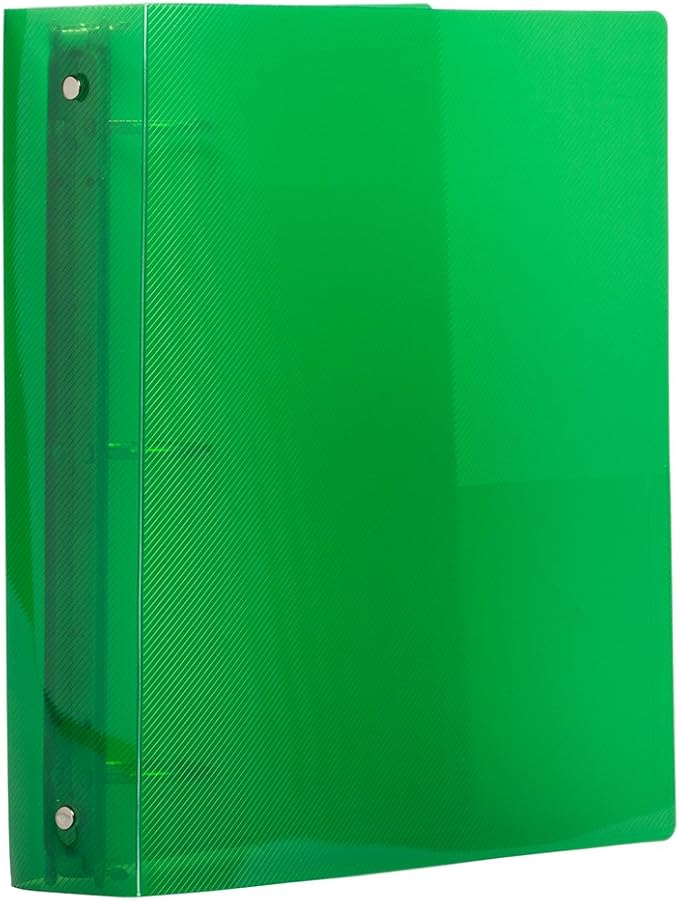 JAM PAPER Plastic 2 inch Binder - Green 3 Ring Binder - Sold Individually