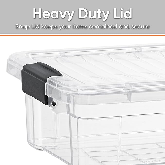 Superio Clear Storage Boxes with Lids, 4.5 Quart Plastic Container Bins for Organizing, Stackable Crates, BPA Free, Non Toxic, Odor Free, Organizers for Home, Office and Dorm, 3 Pack