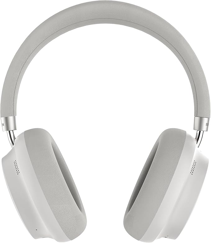 Raycon Essential Bluetooth Headphones - Over The Ear, Active Noise Cancelling Wireless Headphones + Awareness Mode, Bluetooth Headset with Mic, 50 Hours of Battery Life (White)