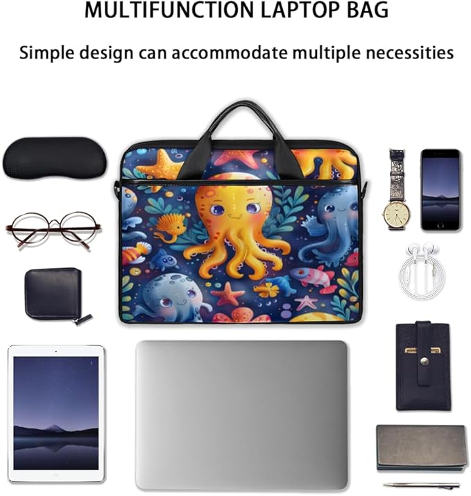 Tropical Octopus Laptop Sleeve Case for 13-15 inch Computer Bag Protective Laptop Handle Bag for Women Men
