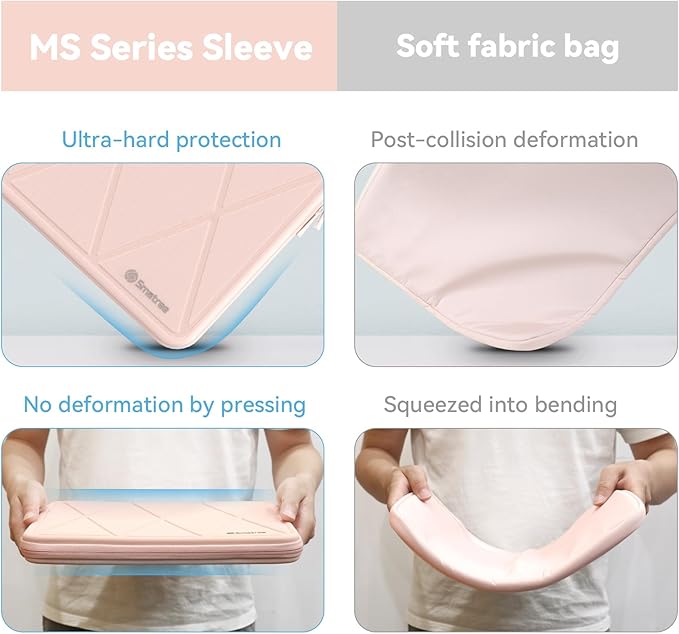 Smatree MS98 Hard EVA Protective Sleeve Case with Stand Compatible for 16 inch ASUS Vivobook Pro 16X OLED M7600, for 16 inch ASUS ExpertBook B5 Flip OLED B5602F/B5 OLED B5602, Pink