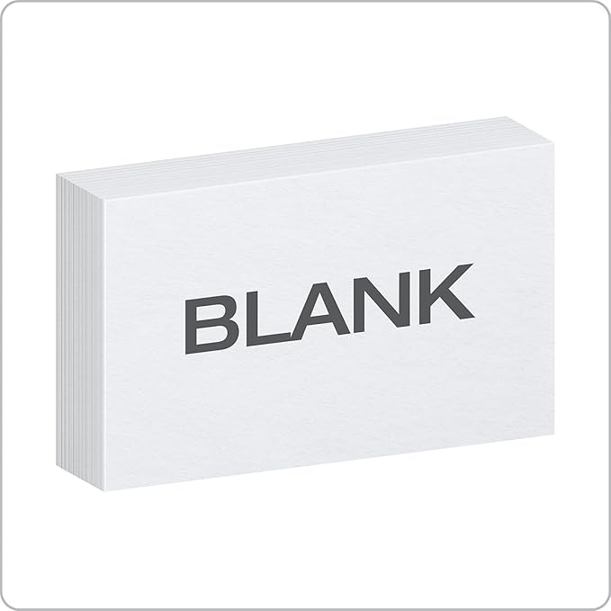 Oxford Index Cards, 3 x 5 Inches, White, Blank Notecards, Flashcards for School and Studying, Bulk Pack of Note Cards, 500 Count (5 Packs of 100) (40175)