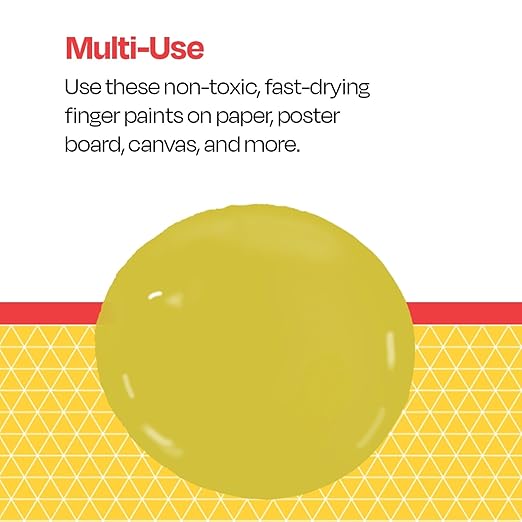 School Smart Washable Finger Paint, Yellow, 1 Quart Bottle