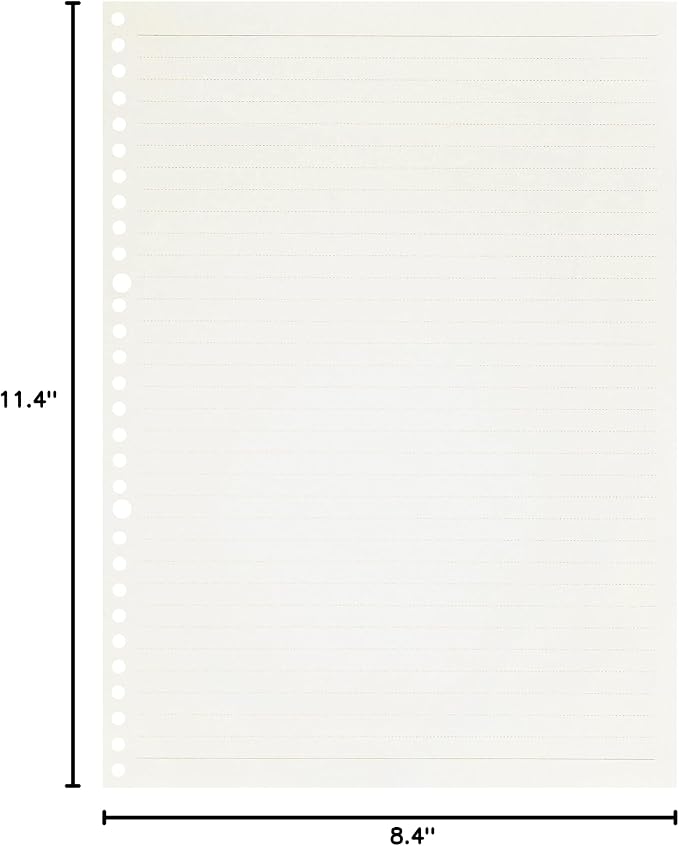 Zelten 2 Pack A4 90 Sheets/180 Pages Lined Loose Leaf Punched Paper Refills Paper for 30 Hole Binder Personal Organizer Diary Notebook Refillable Planner