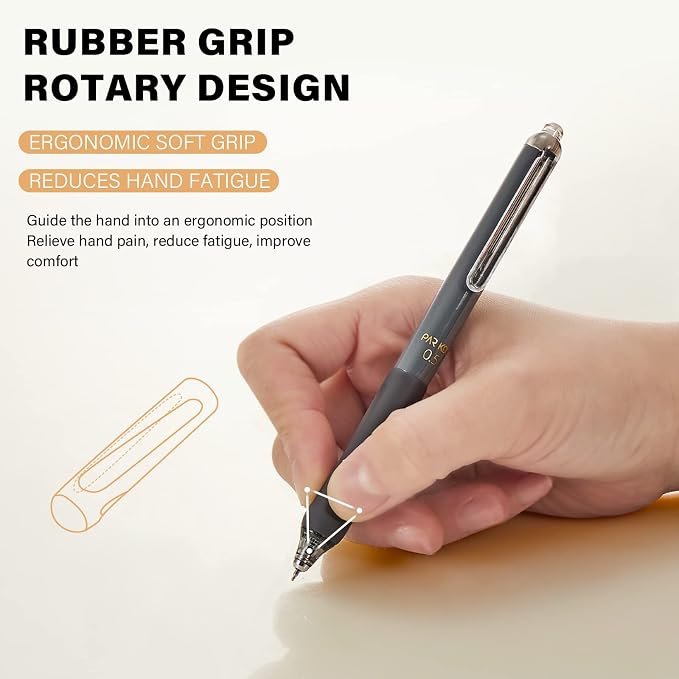 ParKoo Gel Pens, 12 Pcs 0.5mm Retractable Quick Dry Black Ink Pens | Click Silent, Comfort Grip, Fine Point Smooth Writing Pens for Teachers, Nurses, Cute Stationery Office School Supplies