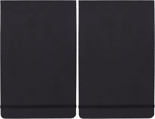 Amazon Basics Art Sketch Book for Drawing and Painting, Thick Paper, 5.25" x 8.25", 72 Sheets, Black (Pack of 2)