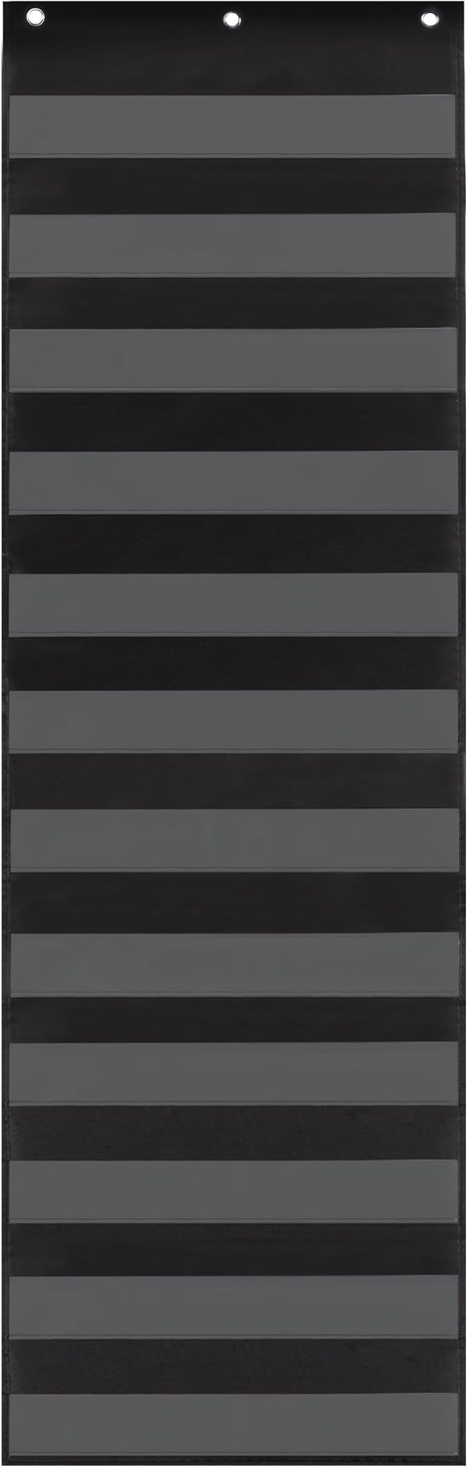 Essex Wares - 17" Wide x 56" Tall Pocket Chart, Black - Sturdy Pocket Chart for Classroom for Sentence Strips - Easy to Use & Hang, Reusable Black Pocket Chart