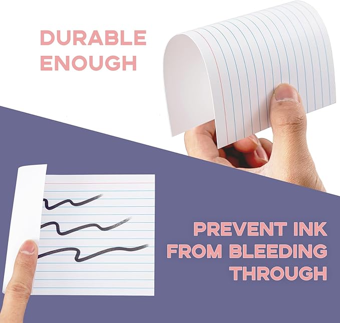 White 5x8 Index Cards Ruled 300PCS, Goefun Flashcards, Notecards for Studying, Recipes, Memo Cards, Office Supply, DIY, Presentation