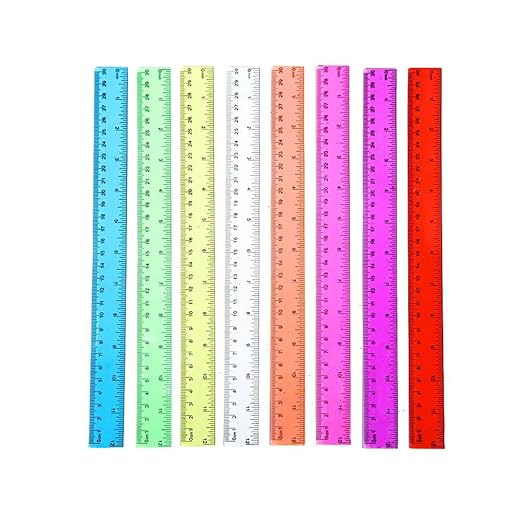 Ruler 12 Inch,Kid Rulers for School,Rulers Bulk for Classroom 8 Pack