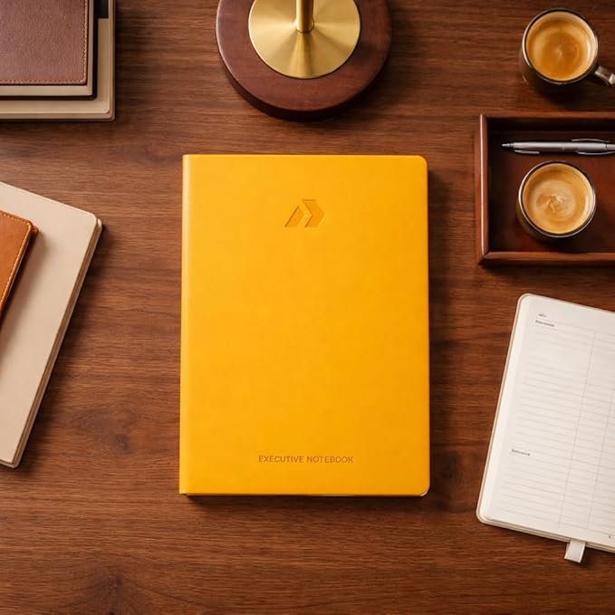 Nextnoid Hardcover Lined Notebook Journal - 120 GSM Thick Paper, Medium A5-160 Pages - Perfect For Writing, Journaling and Note-Taking (Yellow, Ruled)