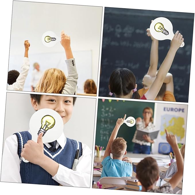 2Pcs Double-Sided Handheld Whiteboard Portable Dry Erase Paddle for Boys and Girls Classroom Answer Board Safe and Easy to Clean Writing Surface