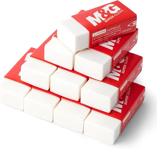 M&G Pencil Eraser for Kids, 30 Pack, White Erasers Bulk for Artists, Drawing Eraser for Sketching, Art Erasers for Drawing, School,Office Supplies