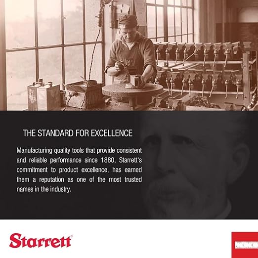 Starrett Spring Tempered Steel Rule with Satin Chrome Finish, Quick Reading, and Inch Graduation - 24" Length, 4R Graduation Type, 3/64" Thickness - C604R-24