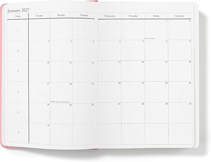 Wykeham's Executive 2026-27 Daily Journal Planner – Customization Available – Mid-Year Academic Diary – July 2026 to June 2027 (Personalized Rose, 8.5"×5.5")