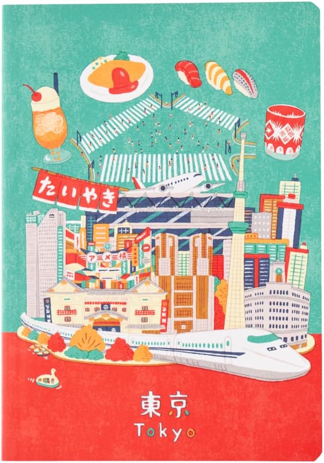 NOLTY JAPAN NOTE, A6 Notebook Featuring Japanese Design, 3.5mm Dot Grid, 80 Pages, Tokyo, JP0111