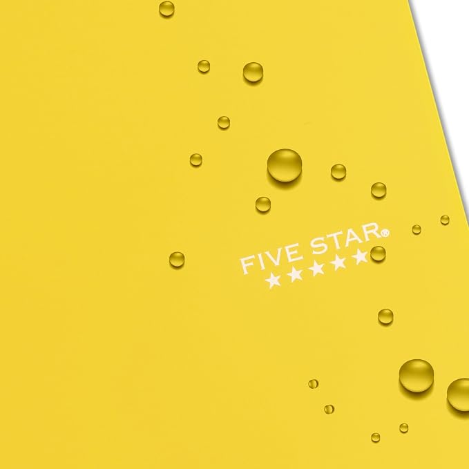 Five Star Spiral Notebook + Study App, 5 Subject, Wide Ruled Paper, 8" x 10-1/2", 200 Sheets, Fights Ink Bleed, Water Resistant Cover, Harvest Yellow (73469) (Pack of 6)