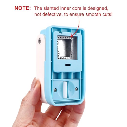 Stamp Punch, Stamp Puncher, 1X0.8inch Rectangular Postage Stamps Punches, Stamps Shaped Paper Punch, Lever Paper Punches for Crafting,Craft Cutter Hole Puncher for Scrapbooking Journaling Card Making