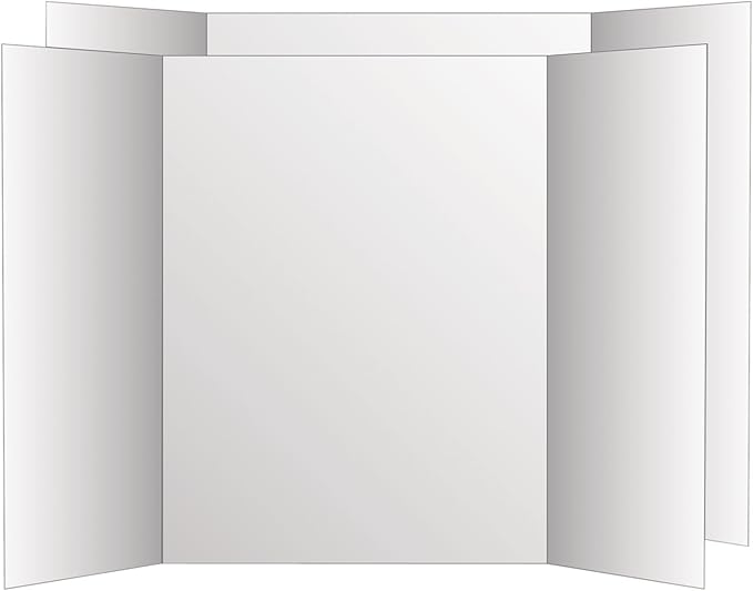 Eco Brites 26790 Two Cool Tri-Fold Poster Board, 36 x 48, White/White, 6/Carton