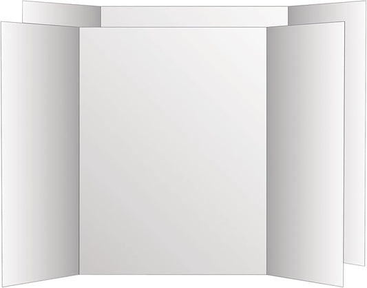 Eco Brites 26790 Two Cool Tri-Fold Poster Board, 36 x 48, White/White, 6/Carton