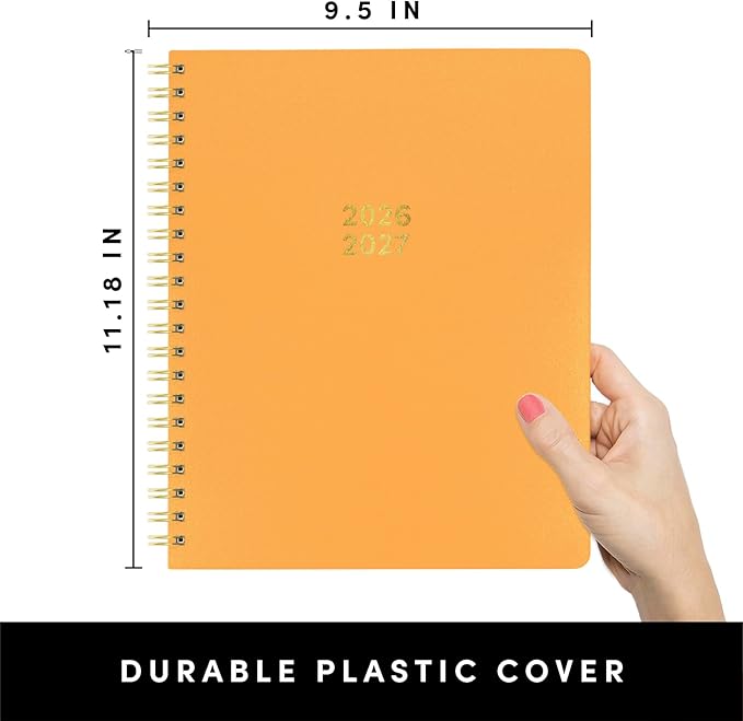 PAPERAGE Academic Planner, Weekly & Monthly Planner & Calendar, 12-Months, July 2026 - June 2027, (9.5" x 11"), School & Student Planning Agenda with Tabs, Bonus Pages & Inner Pocket, Marigold