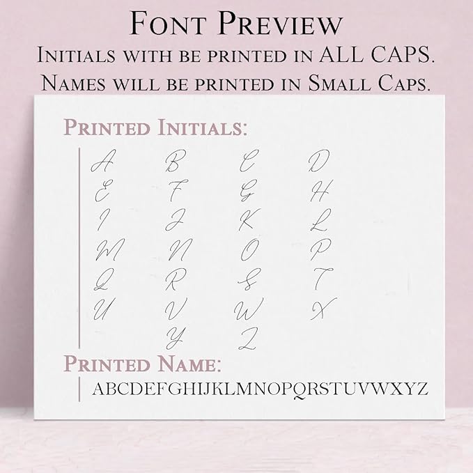 Personalized Stationery Note Cards with Envelopes – Custom Minimalist Thank You Cards, 12 Flat Note Cards & Colored Envelopes – Crush-Resistant Packaging - Folded Cards Option (Thin Initial Behind)