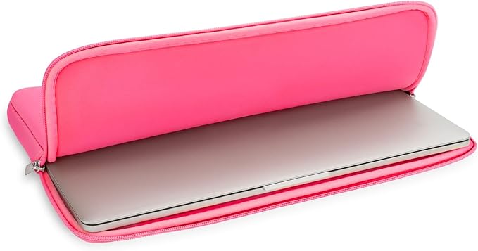 RAINYEAR 16 Inch Laptop Sleeve Soft Case Padded Bag Specially Compatible with 16" MacBook Pro M1 M2 M3 M4 M5 Pro/Max A2141 A2485 A2780 A2991 A3403 A3186 A3428 A3429 (Bright Pink)