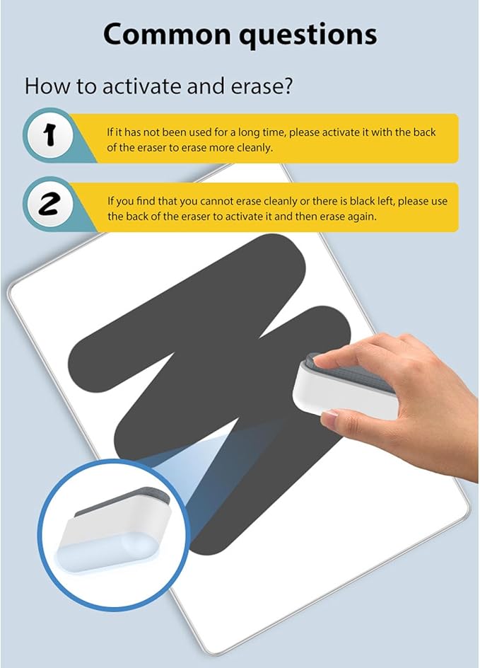 LCD Writing Pad with Instantly Erase, Basics Reusable Writing Pad, Digital Drawing Tablet, Includes Pen, Eraser, for Student Wokers.