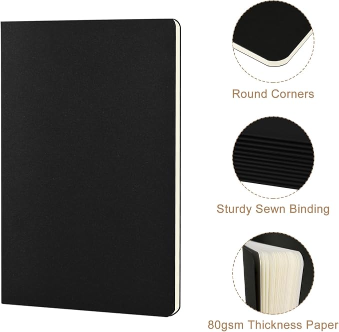 ZCZN 100 Pack Kraft Pocket Notebooks Bulk, 3.5 X 5.5 Inches Lined Paper Journaling Notebooks, 30 Sheets/60 Pages, Mini Journal Notebooks for Work, Writing, Traveler Memo Notepad(Black Cover)