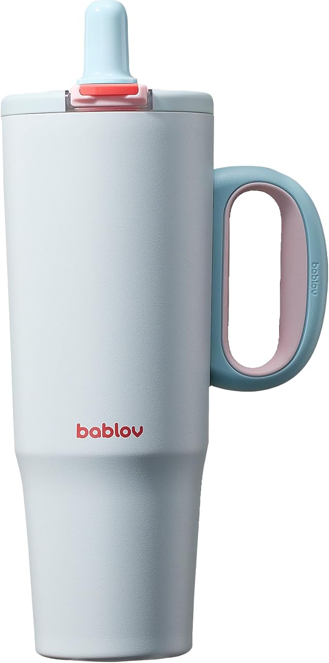 BABLOV 316L Stainless Steel Tumbler with Lid and Straw，40 oz Insulated Coffee Tumbler with Handle for Tea,Cold Hot Beverages at Home Office or on the Go Travel Mugs