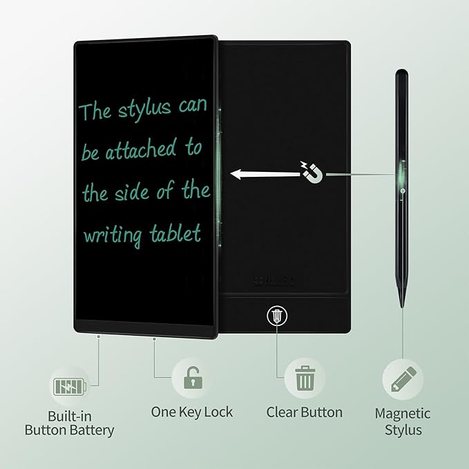 LCD Writing Tablet for Adults: Mini 6.5 Inch Full Screen Reusable Digital Notepad Lightweight Portable Use for Office Study Teaching