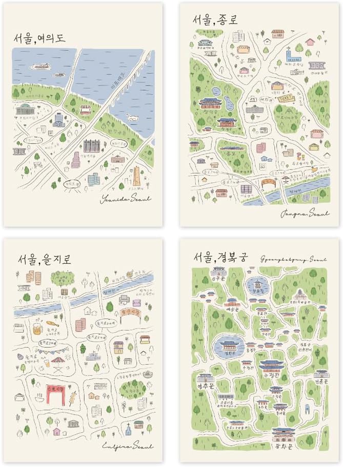 Monolike Stitch Mini Line Note Seoul-Street 4p SET