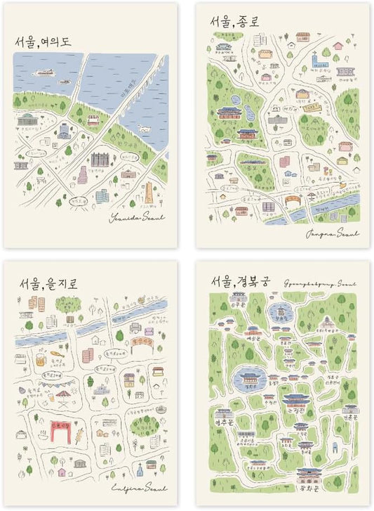 Monolike Stitch Mini Line Note Seoul-Street 4p SET