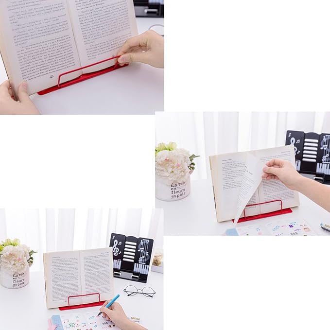 Book Stand 68 Angle Adjustable and Portable Reading Stand Tablet/Cookbook/Textbook/Sheet Music/Tablature/Painting/Book Stand Document Holder - Black