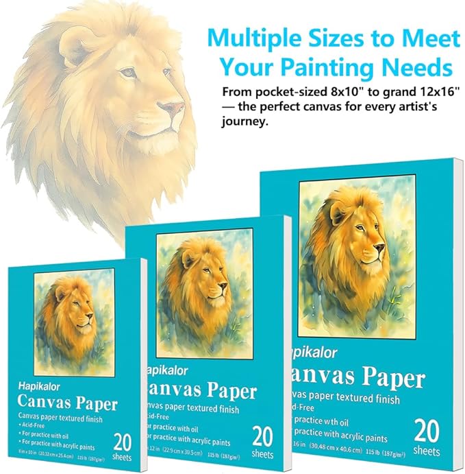 Canvas for Painting 8x10 Inch, 20 Sheets (115lb/187g) Canvases Boards for Painting, Art Supplies Paint Canvas Panels for Acrylic Oil Tempera Paints