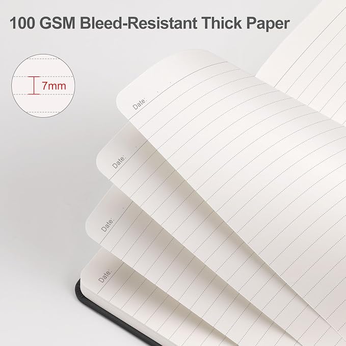 EMSHOI Lined Journal Notebook, 192 Numbered Pages, A5 Size (5.7'' x 8.3'')