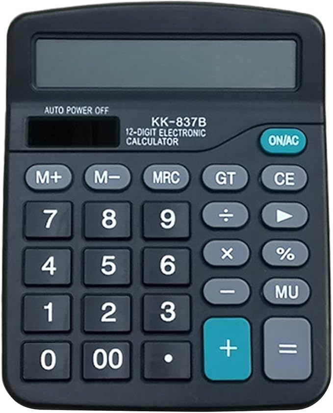 12 Digits Scientific Calculator AA Battery General Purpose Calculators for Home Office Students Use Large LCD Screen