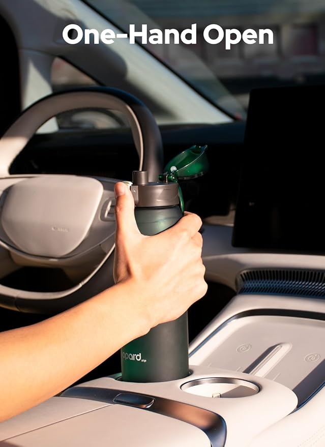 Opard Zip 30oz Plastic Water Bottle Dishwasher Safe, Leakproof Flip-Top Lid, BPA Free Tritan, Wide Mouth Reusable Sports Water Bottle for Gym Hiking Commuting Outdoor Travel and School