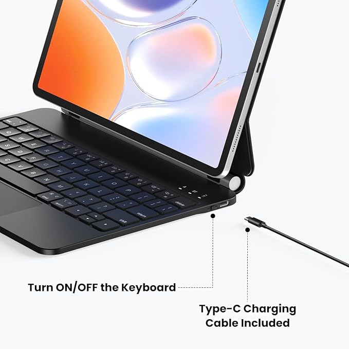 Keyboard Case for iPad Air 11-inch (M4 2026/M3 2025/M2 2024), iPad Pro 11-inch 1st/2nd/3rd/4th Gen, iPad Air 10.9-inch 4th/5th Gen, Magnetic Magic-Style Keyboard with Trackpad & Stylus Pen