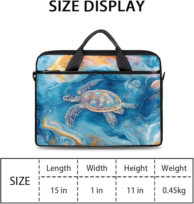 Sea Turtle Laptop Sleeve Case for 13-15 inch Computer Bag Protective Laptop Handle Bag for Women Men